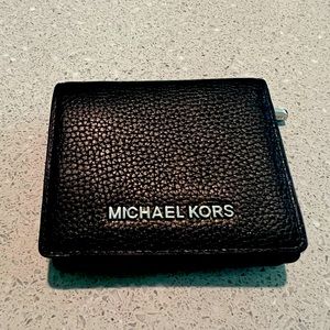 MK Pebbled Leather Compact Wallet
